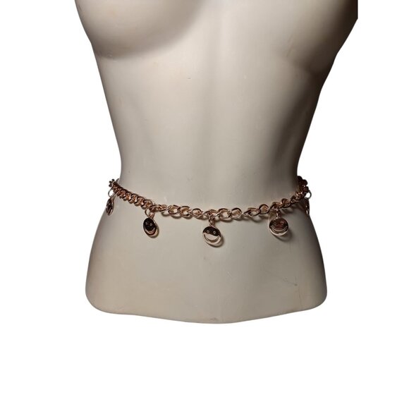Belt Gold Tone Happy Face Charms Chain Waist Jewelry 36\
